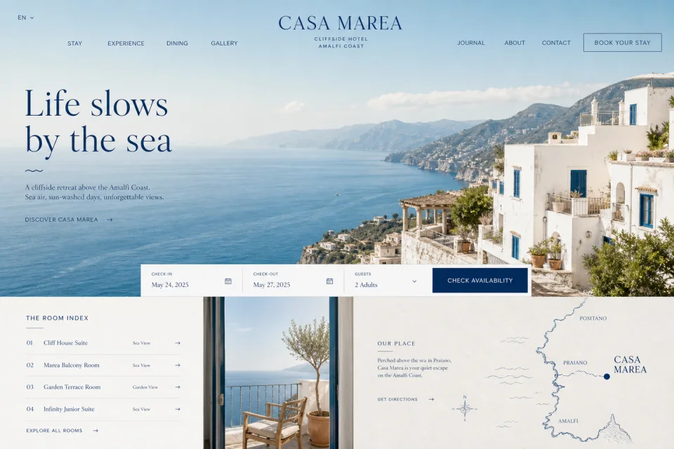 Concept per un hotel sul Mediterraneo