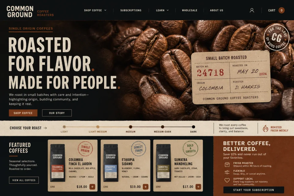 Concept per una caffetteria artigianale