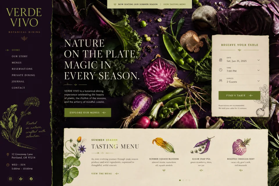 Concept per un ristorante botanico