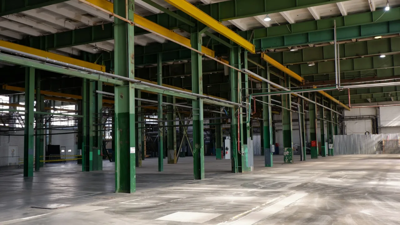 Spazi di uno stabilimento e strutture impiantistiche a vista